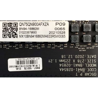 MAIN PARA SMART TV SAMSUNG 8K RESOLUCION (7,680 x 4,320) UHD CON HDR / NUMERO DE PARTE BN94-16860M / BN41-02854A / BN9416860M / BN97-18317B / 010233679693 / 20210528 / 16860M / PANEL CY-TA075JMHV1H / MODELO QN75QN900AFXZA - Imagen 2